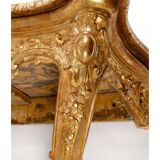 Console in Carved and Gilded Wood, Marble Top, 18th Century.