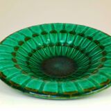Large Green Midcentury Ceramic Vases and Upsala Ekeby "Capri" Bowl/Tray from the 1950s