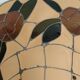 Stained glass and brass wall light from the 1970s