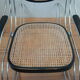 Rocking chair in chrome metal and wood
