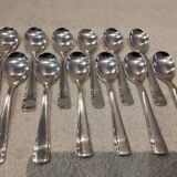 12 silver-plated metal ice cream scoops, silversmith Argental, Art Deco style, 13.3cm