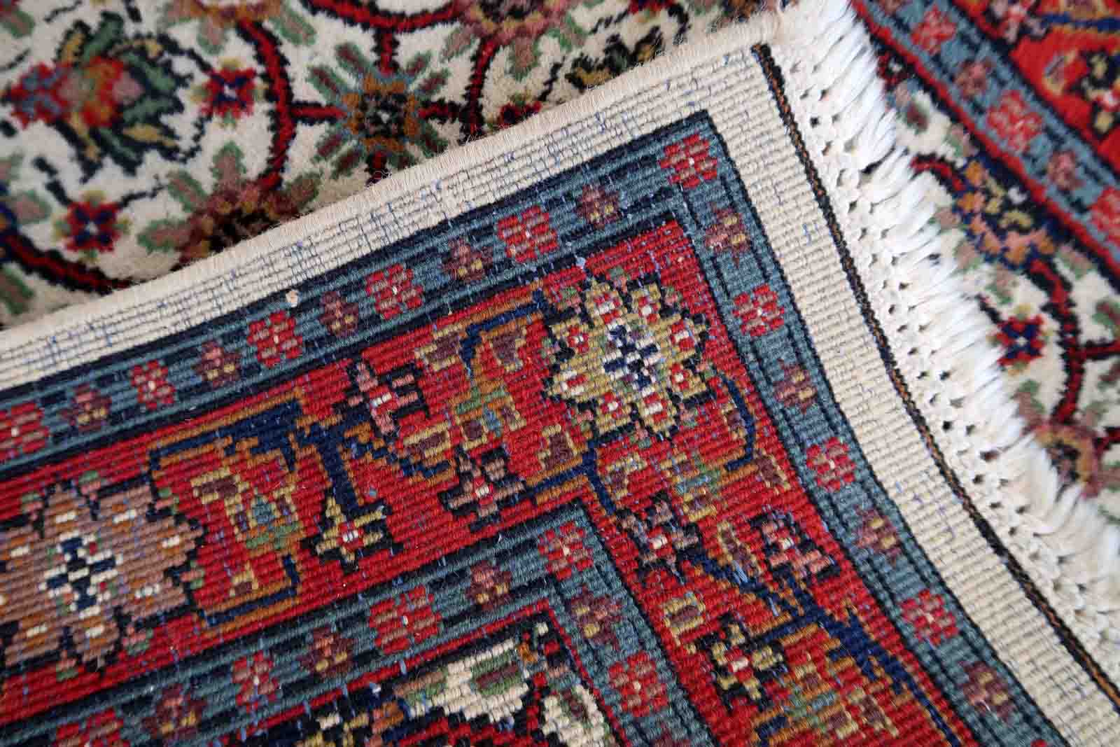 Vintage Indian Mahal handmade carpet 78cm x 125cm 1970s