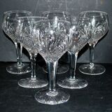 BACCARAT Set of 6 CRYSTAL wine glasses model 9157 size 9247 Year 1907 H15cm