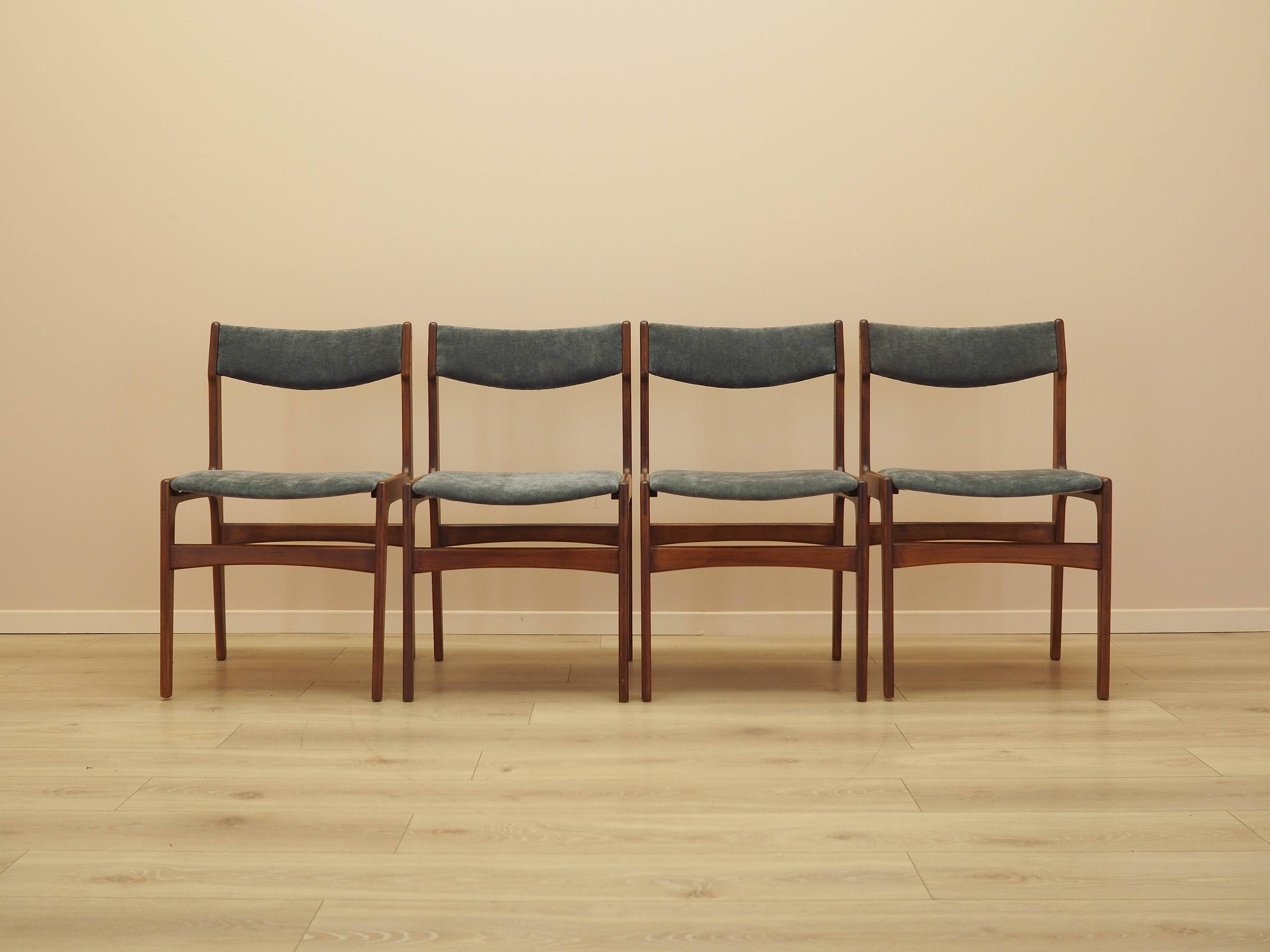 Set of four teak chairs, Danish design, 1970s, made in Denmark