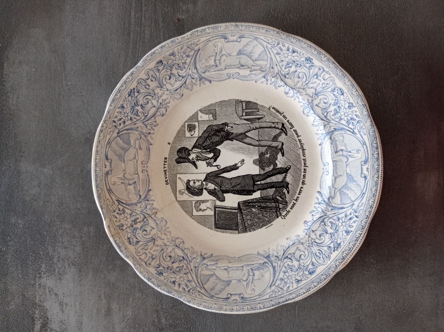 Dessert plate Digoin & Sarreguemines