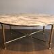 Neoclassical Oval Coffee Table in Brass and Carrara Marble, Janse House