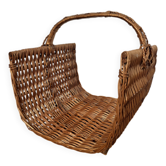 Log basket, woven wicker
