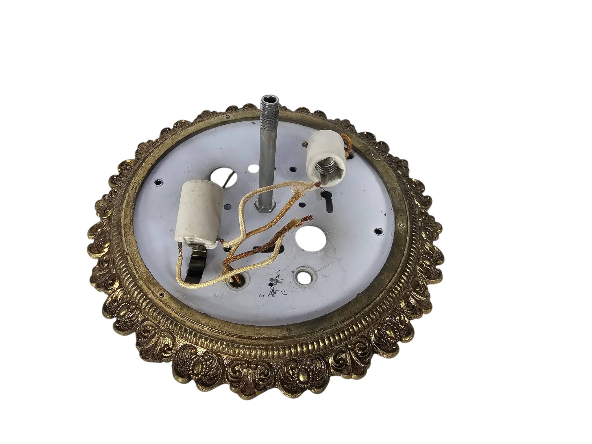 Massive - Ceiling Light - Glass - Brass - Hollywood Regency Style - Belgium