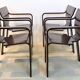 Set of four Strip dining chairs with dark brown ash armrests by Gijs Bakker for Castelijn