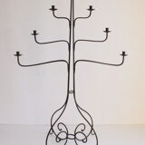 Large Wrought Iron Floor Candelabra, 1950s
