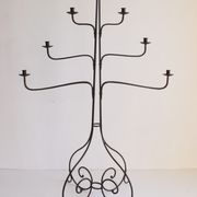 Large Wrought Iron Floor Candelabra, 1950s