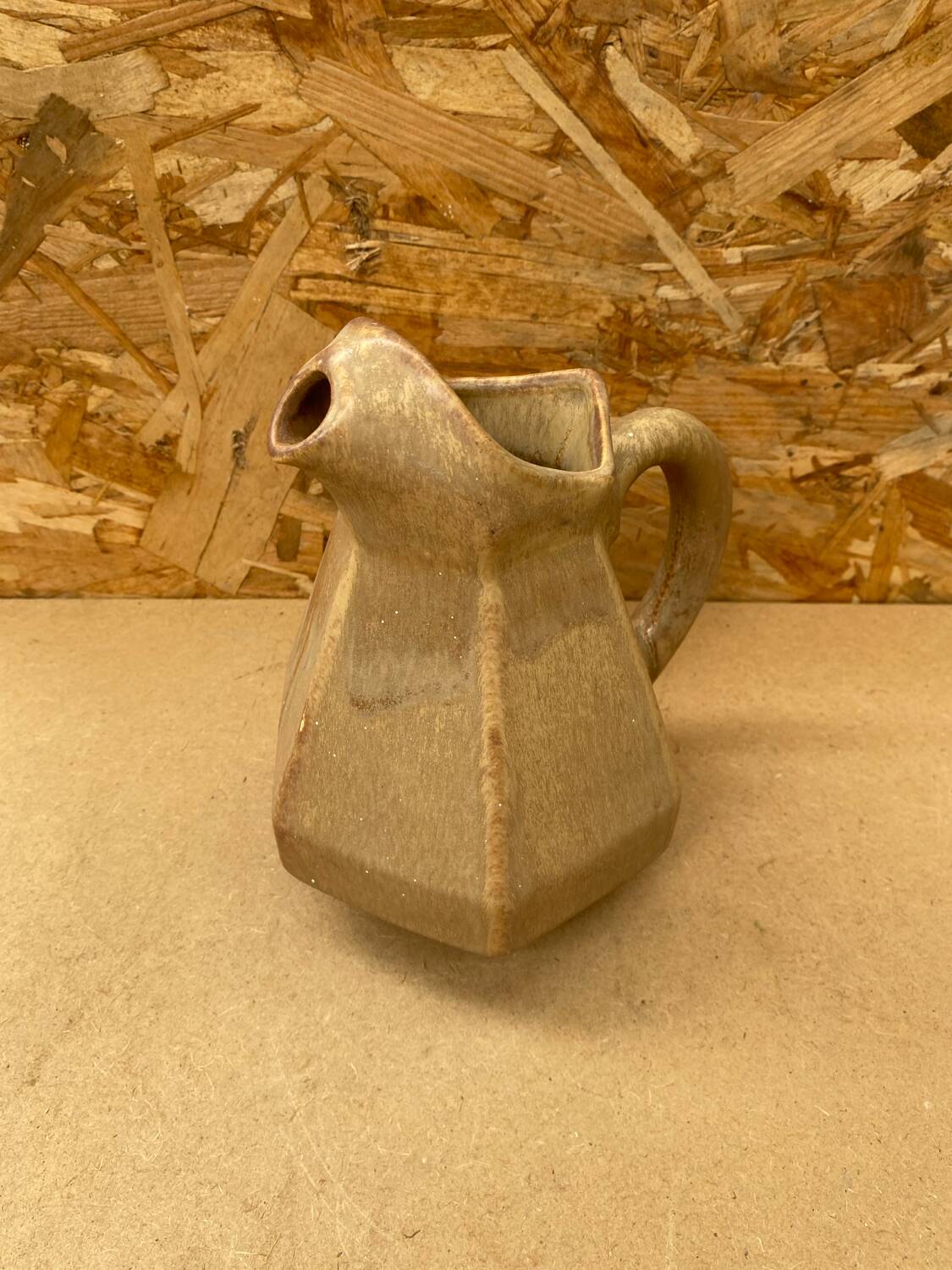 Antique Art Deco Pitcher Flamed Stoneware From Morvan Beige Vintage Service