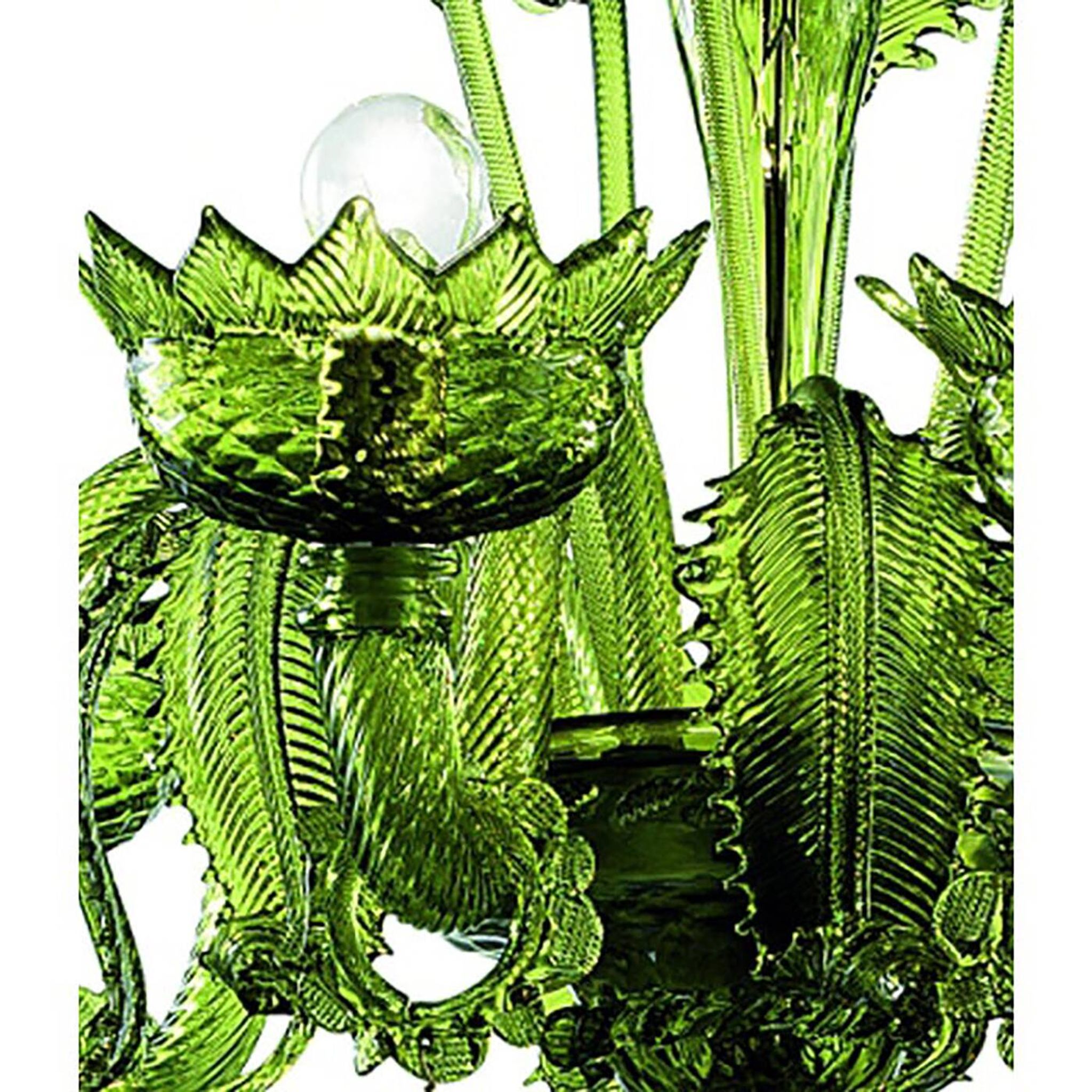 Contemporary Translucent Green Murano Style Glass Chandelier