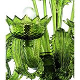 Contemporary Translucent Green Murano Style Glass Chandelier