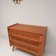 Vintage wood and rattan chest of drawers