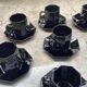 Large 11-cup coffee service Arcoroc vintage Esso collection