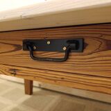 Farmhouse style coffee table, pitch pine base