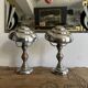 Pair of Art Deco ELAU mushroom lamps with adjustable nickel-plated metal.