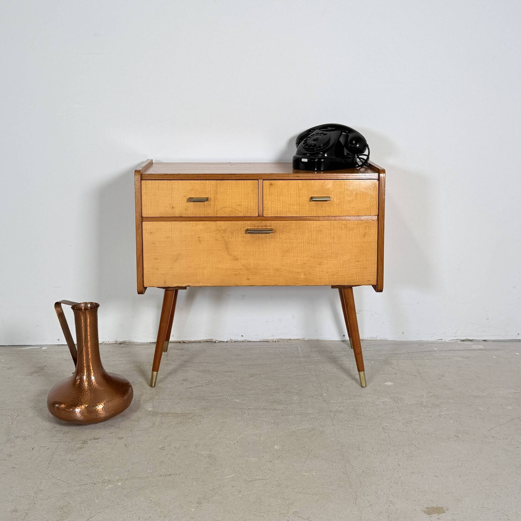 Mid-Century Modern Telephone Bench / Small Sideboard