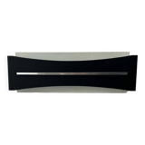 Vintage modernist wall lamp, black, white and chrome, France 1960