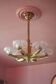 art deco suspension, 6-light Ezan glass globe chandelier, art deco bronze chandelier