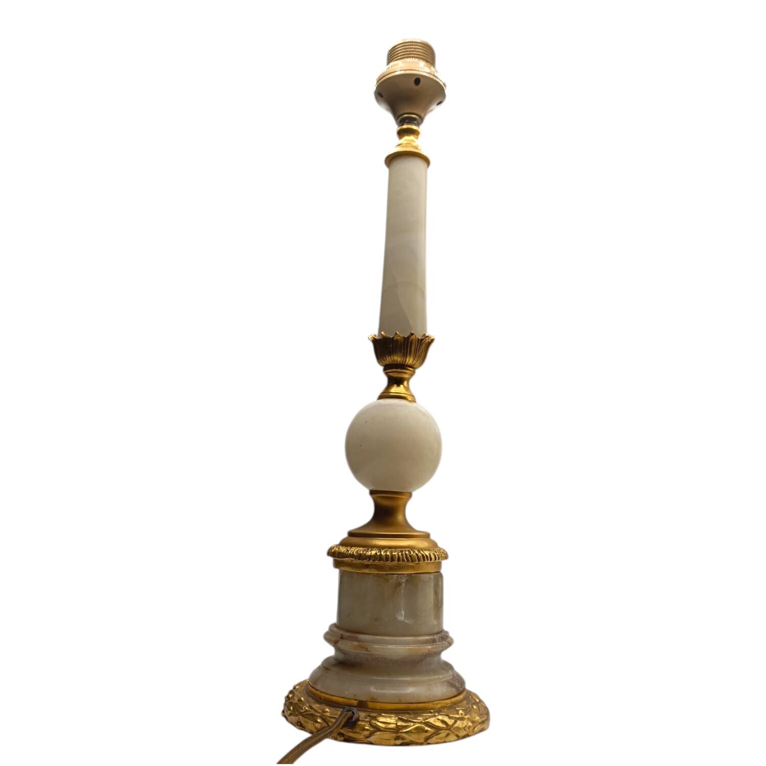 Vintage Marble and Brass Table Lamp - Elegant Classic Design