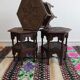 Bouts de canapé indien en bois sculpté 1950
