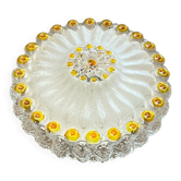 Applique murale ou plafonnier rond en verre type Murano ou Limburg
