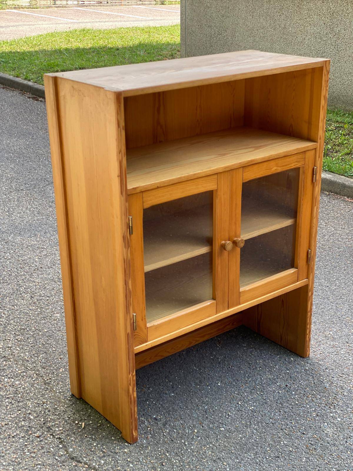 Vitrine scandinave en bois 1970