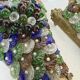 Paire applique Art Nouveau bronze et verre Murano