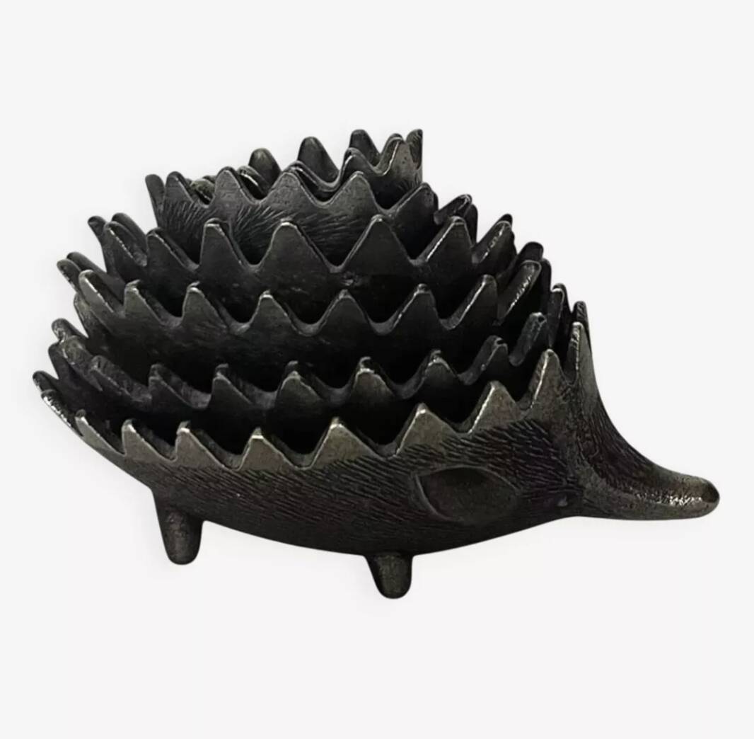 Famille de 6 Hérissons en métal par Walter Bosse, design 1950