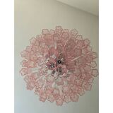Contemporary Pink “Tronchi” Murano Glass Chandelier
