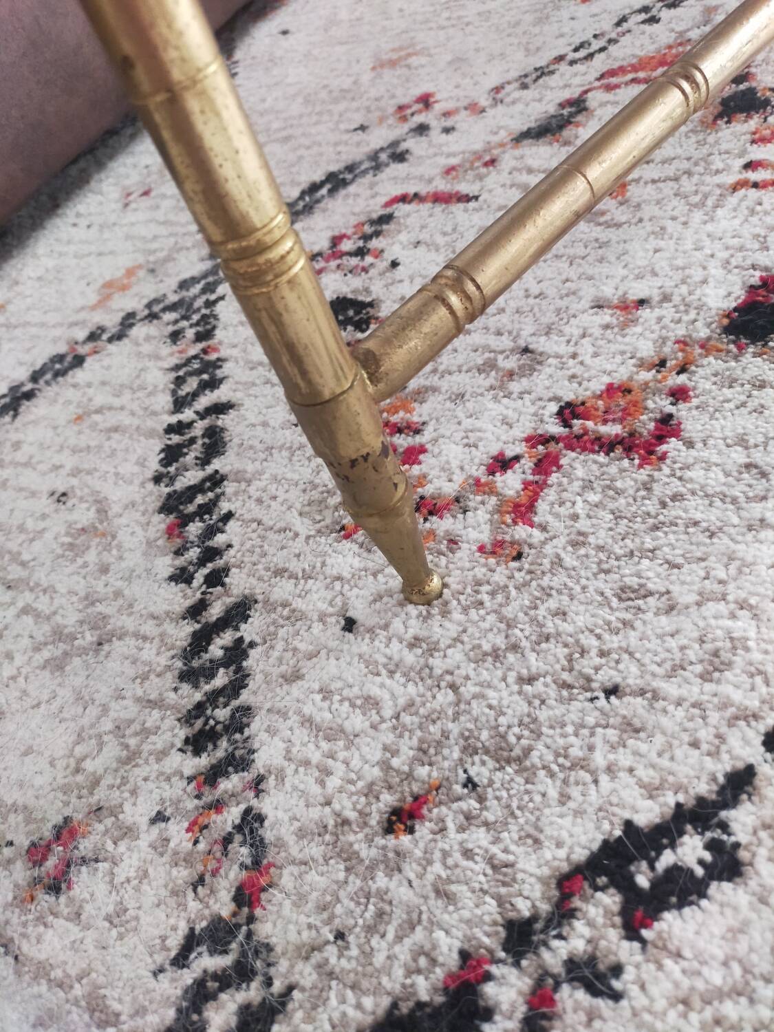 Marble and brass coffee table, French work 1971