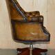 Fauteuil Chesterfield directeur ou capitaine Art Déco en cuir restauré