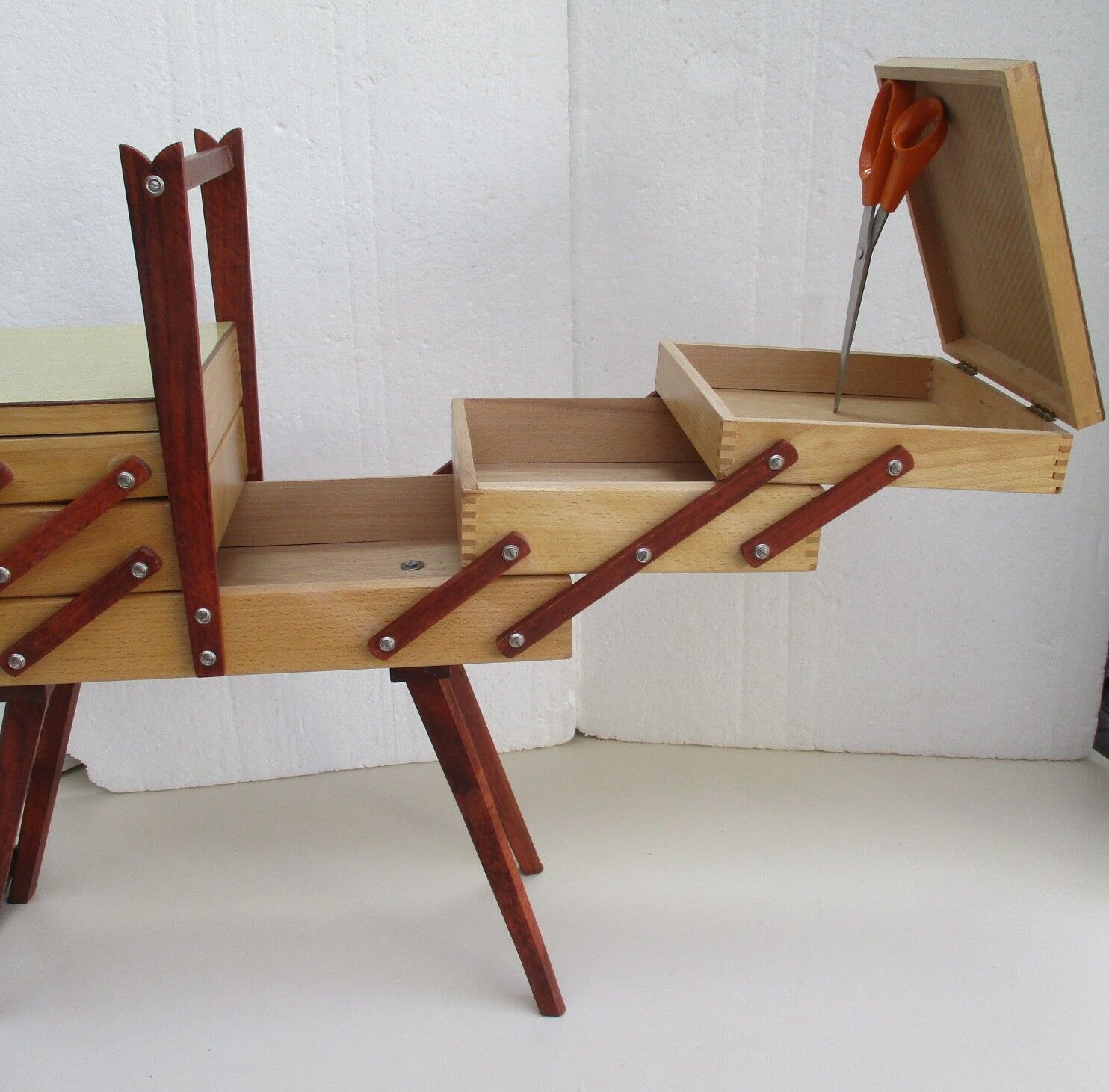 Vintage sewing cart feet compass