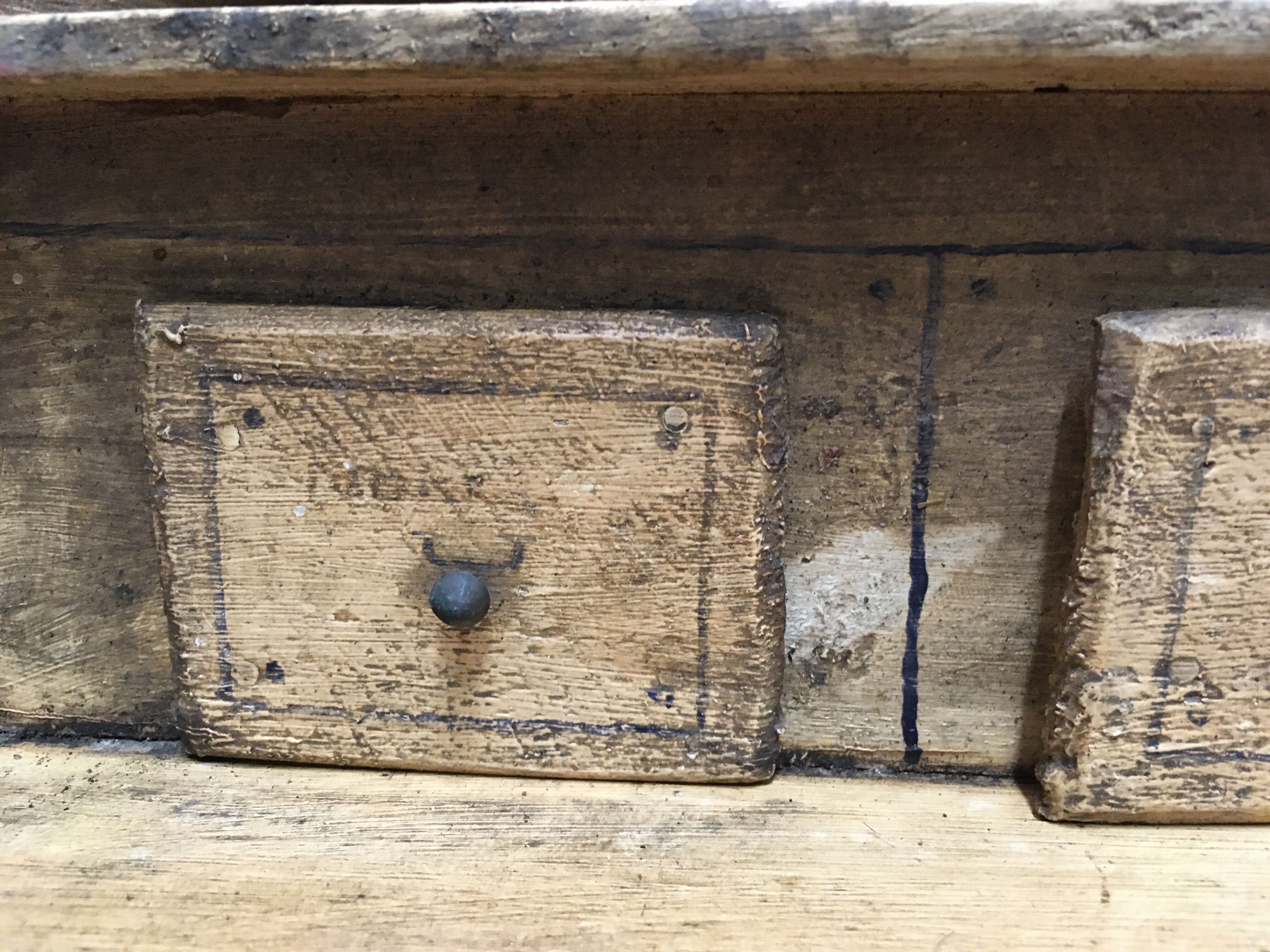 Shelf antique wooden grocery store