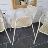4 fauteuils de jardin en métal perforé