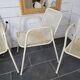 4 perforated metal garden armchairs
