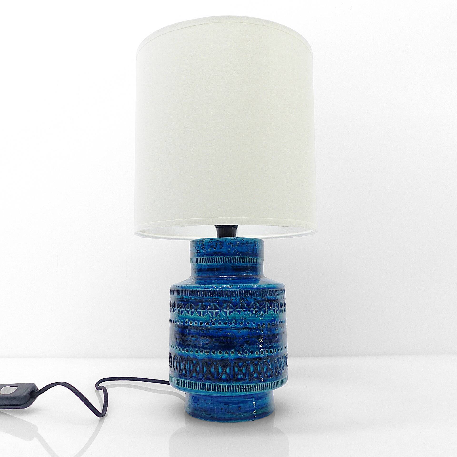 Blue Bitossi lamp Aldo Londi, Italy 1960