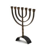 Brass 7-branch candelabra Menorah, 1960s