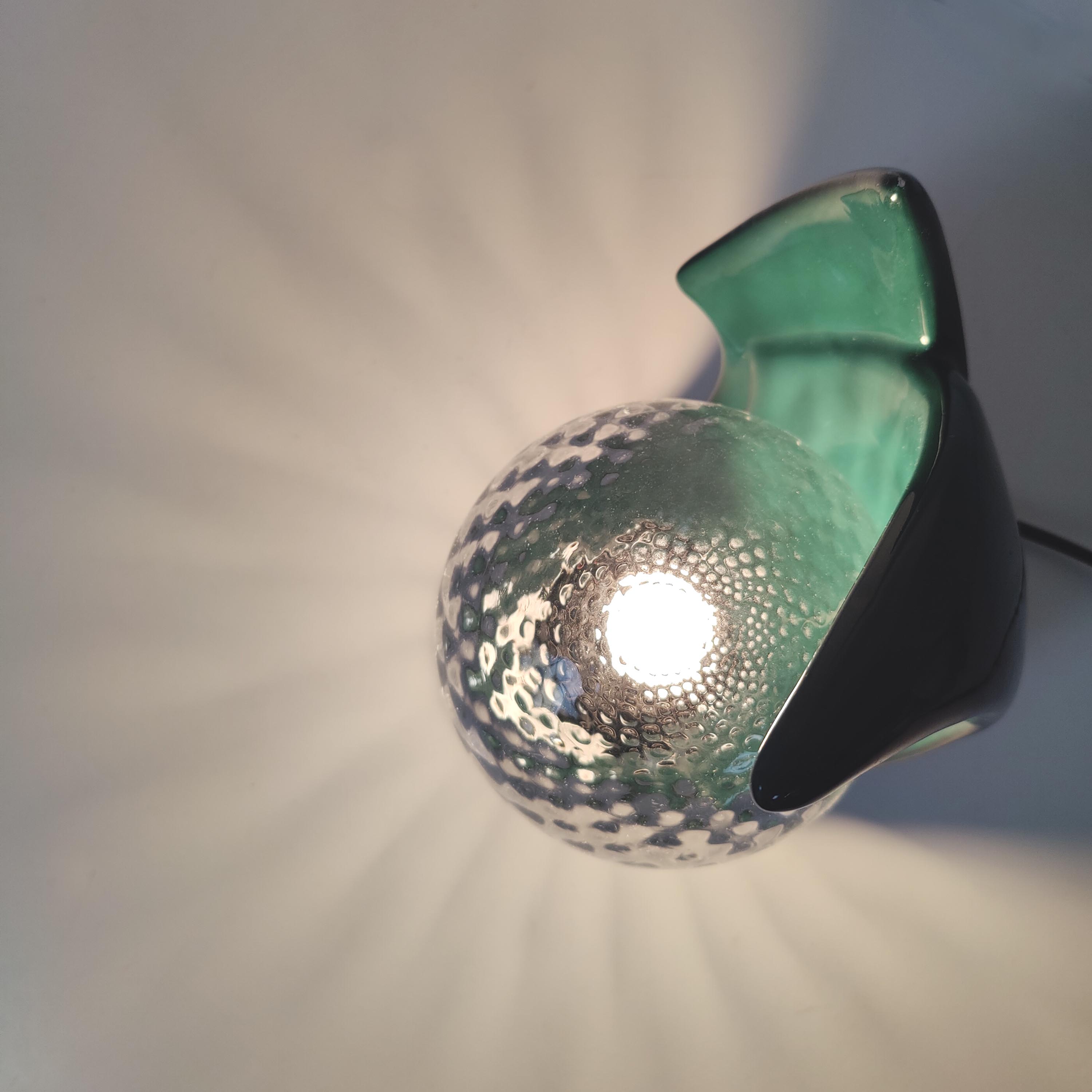 Lamp shape wave shell ceramic green glass globe