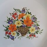 Plat creux Digoin, corbeille de fleurs