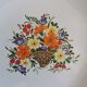Plat creux Digoin, corbeille de fleurs