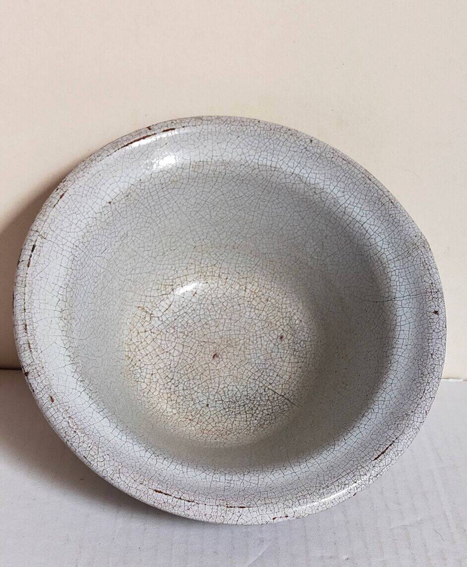 19th century enamelled earthenware salad bowl