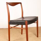 2 chaises Danoises en Teck et Skaï par Lyngfeldt Larsen 1960.