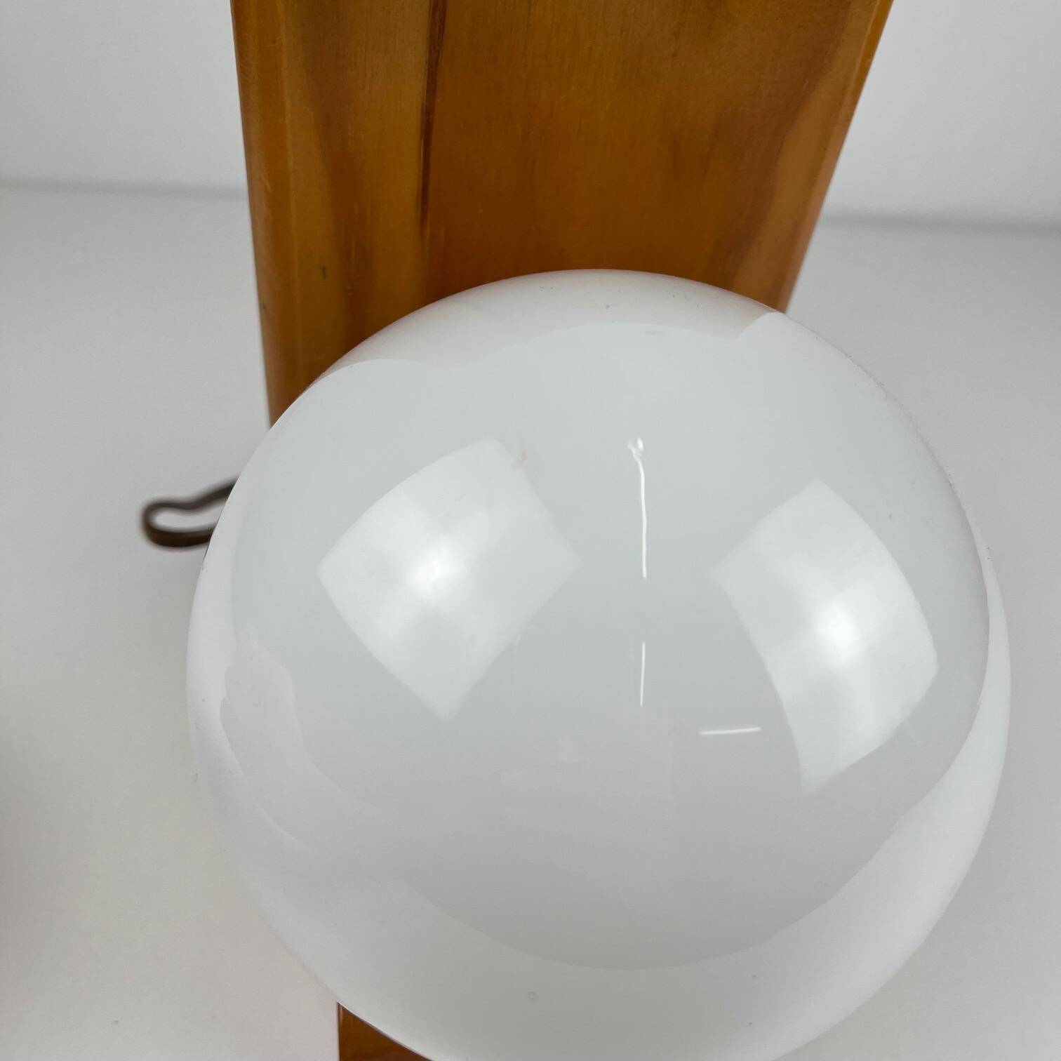 MCM wood and glass wall sconce