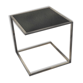 Table d'appoint des années 70 chrome et verre fumé