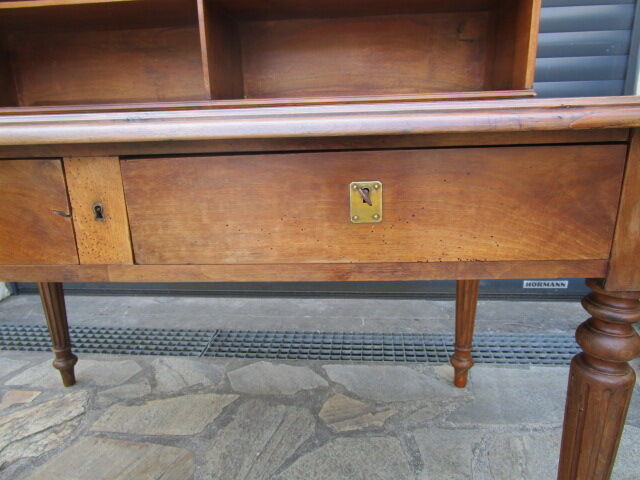 Old wooden stepped desk
