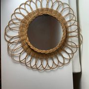 Vintage wicker mirror