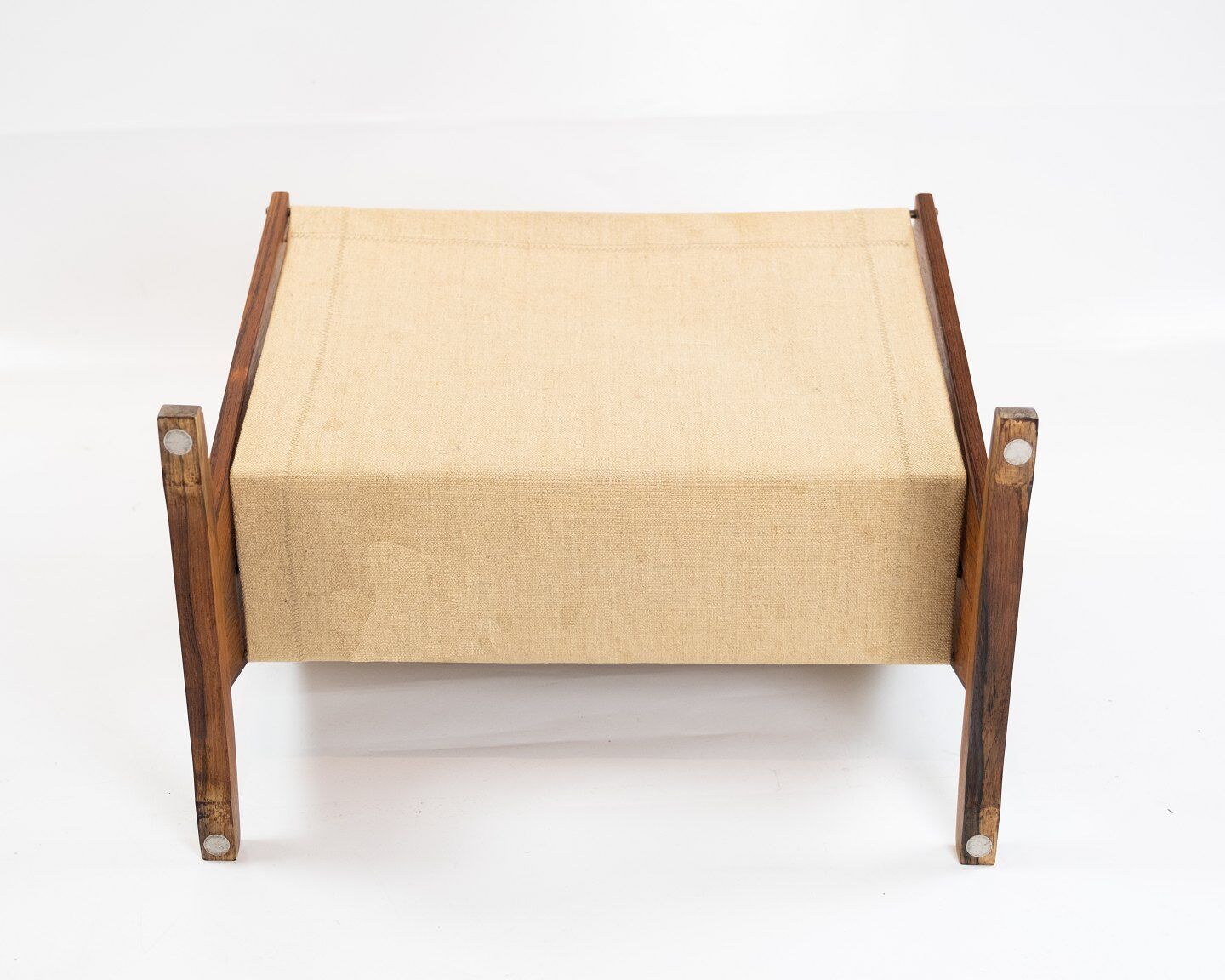 News paper rack in rosewood and canvas of danish design from the 1960s.